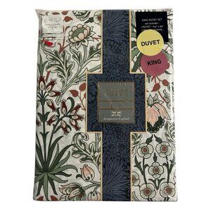 William Morris King Duvet Cover Hyacinth Clay Pink 3 PC Set Classic Botanical